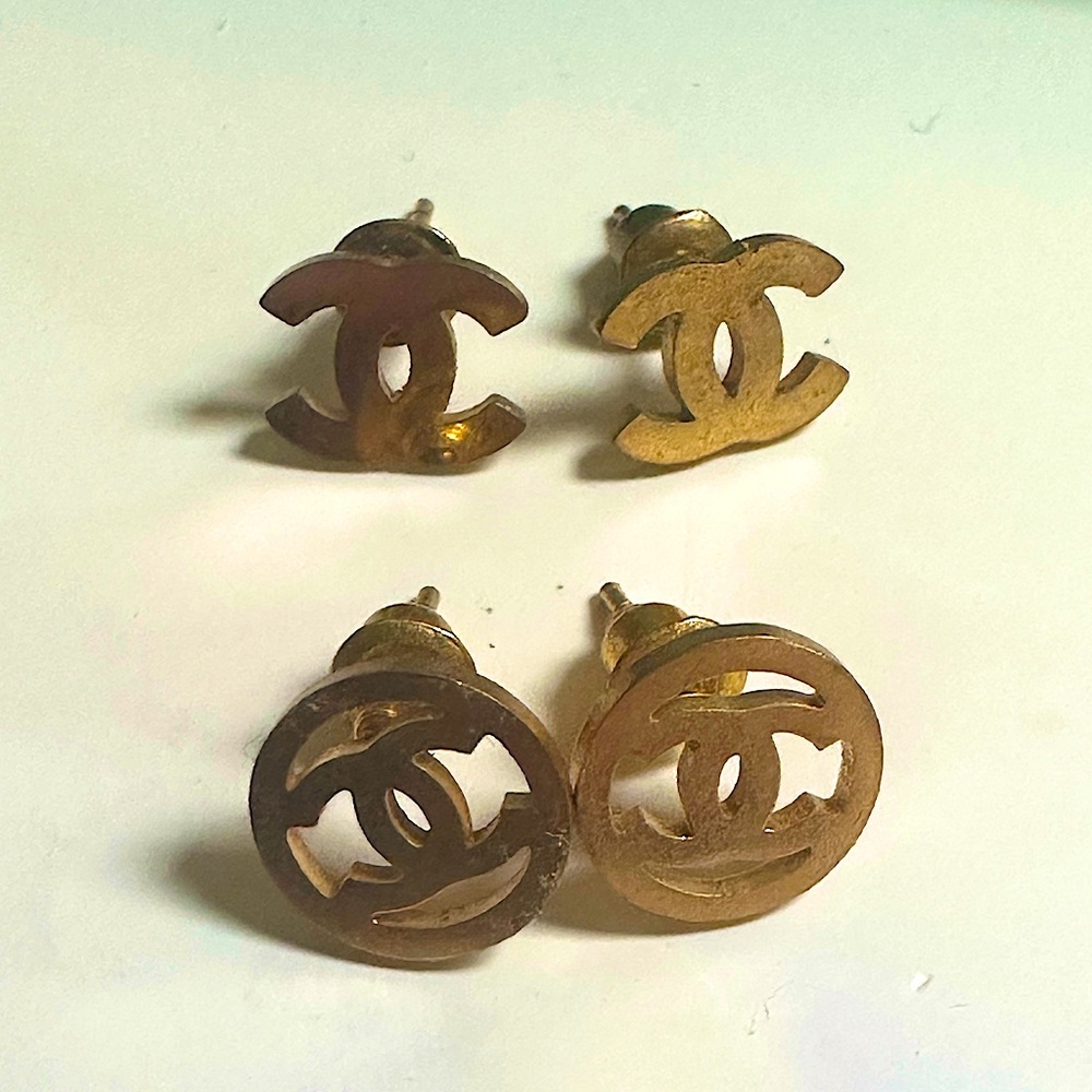 Two pairs of CC earrings